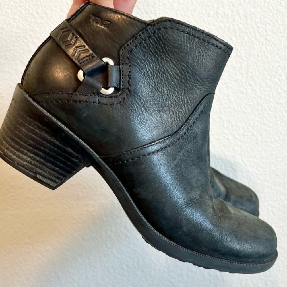 Teva Foxy Weatherproof Black Leather Ankle Boot